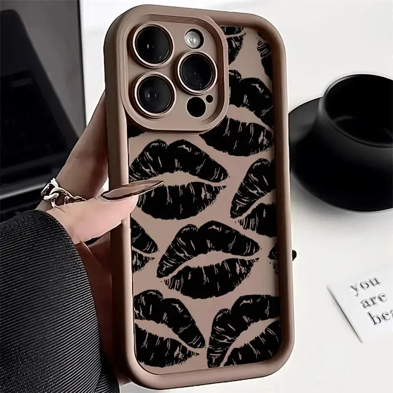 Fashion Lip Printed Case for OPPO A17 A16 A15 A15S A53 A9 A5 2020 A54 A55 A58 A74 A52 A72 A92 A76 A96 A73 A94 Shockproof Cover