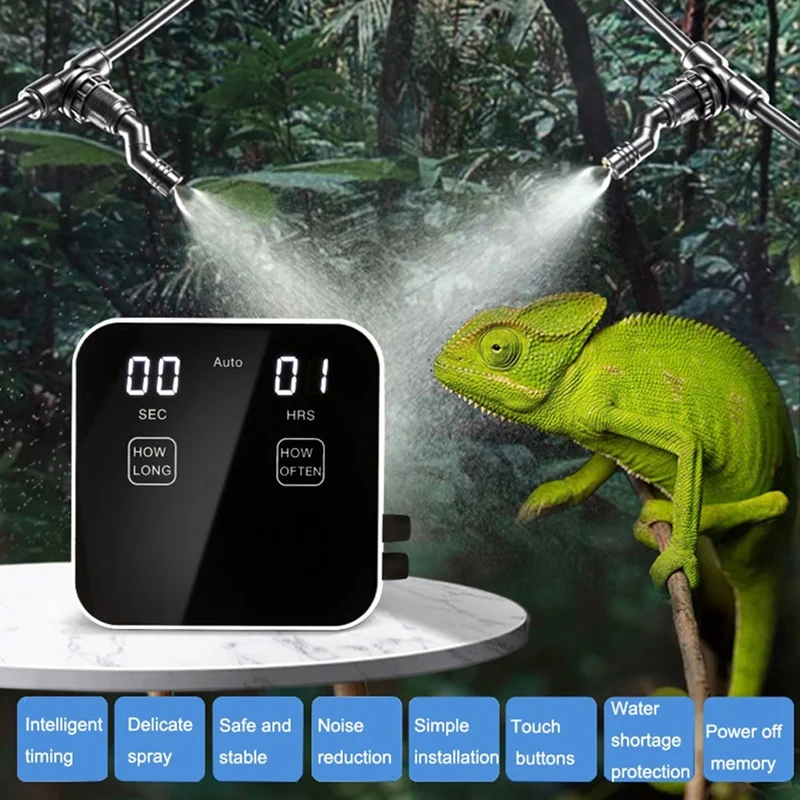 Intelligent Reptile Terrarium Mister Automatic Timer Reptile Humidifiers Misting System For Rainforest Plants