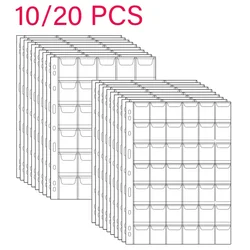 10/20 PCS 20/30/42 Hole Coin Pocket Pages Coin Collection Pages Coin Binder Inserts Sleeves Stamp Holders Collecting Album Book