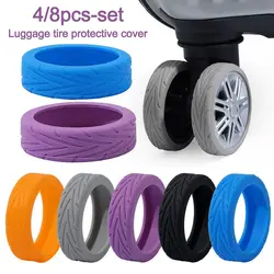 8PCS/Set Silicone Travel Luggage Caster Shoes Suitcase Parts Axles Reduce Wheel Wear Suitcase Wheels Protection Cover