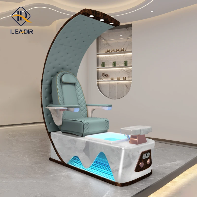 High End Electric Reclining Nail Spa Pedicure Throne Chair with Back Massage Manicure Pedicure Sofa for Salon