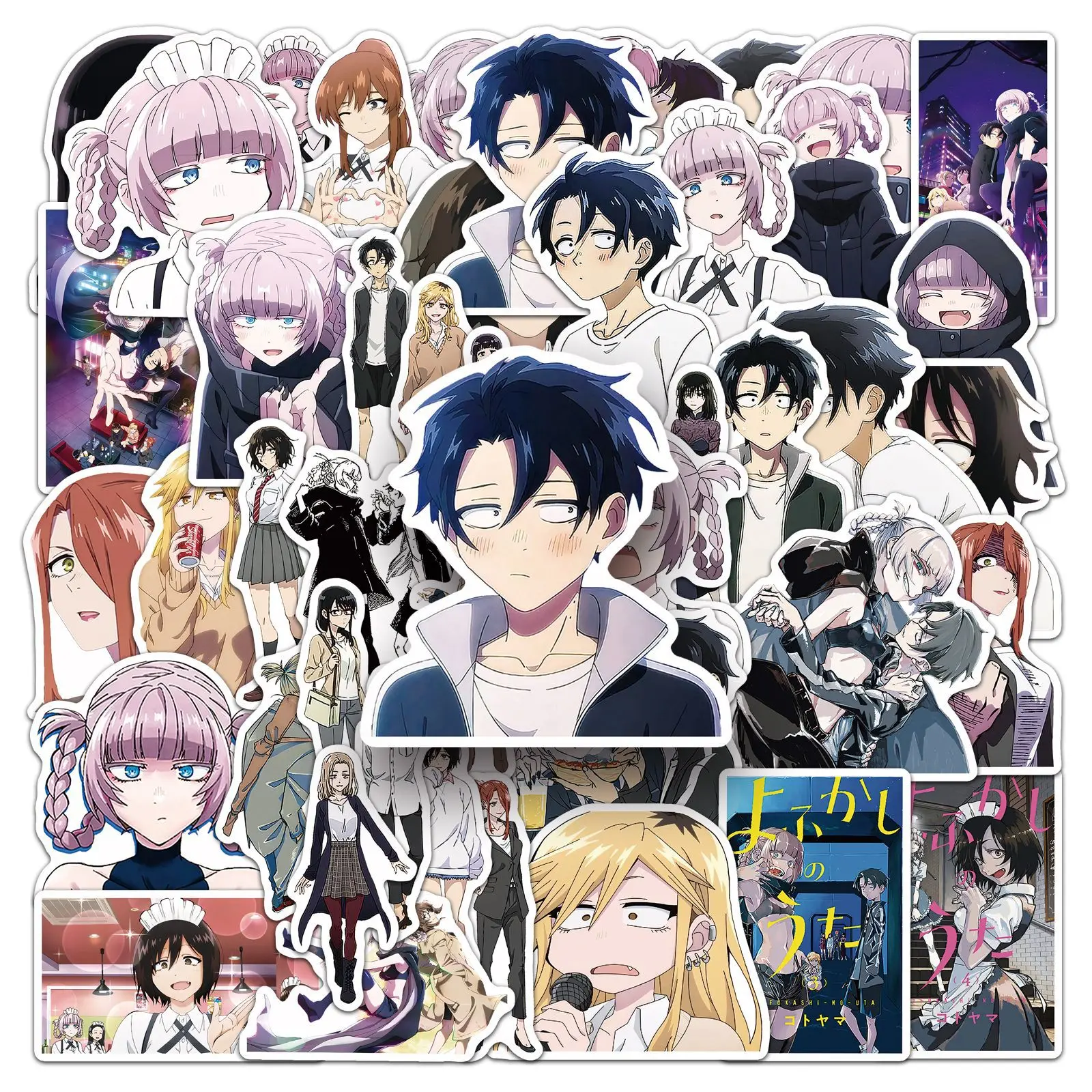 50pcs Anime Call of the Night Graffiti Personalized Cartoon Japanese Decor Stickers for Fridge, Phone & Laptop