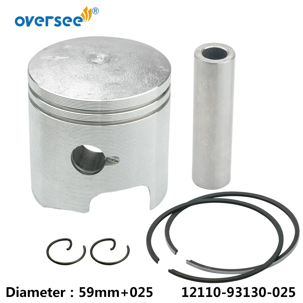 12100-93120-025 Piston Set +025 For Suzuki Outboard Motor 2T 9.9HP 15HP DT15 Outboard Motor Two Stroke 12100-93120 Oversize 025