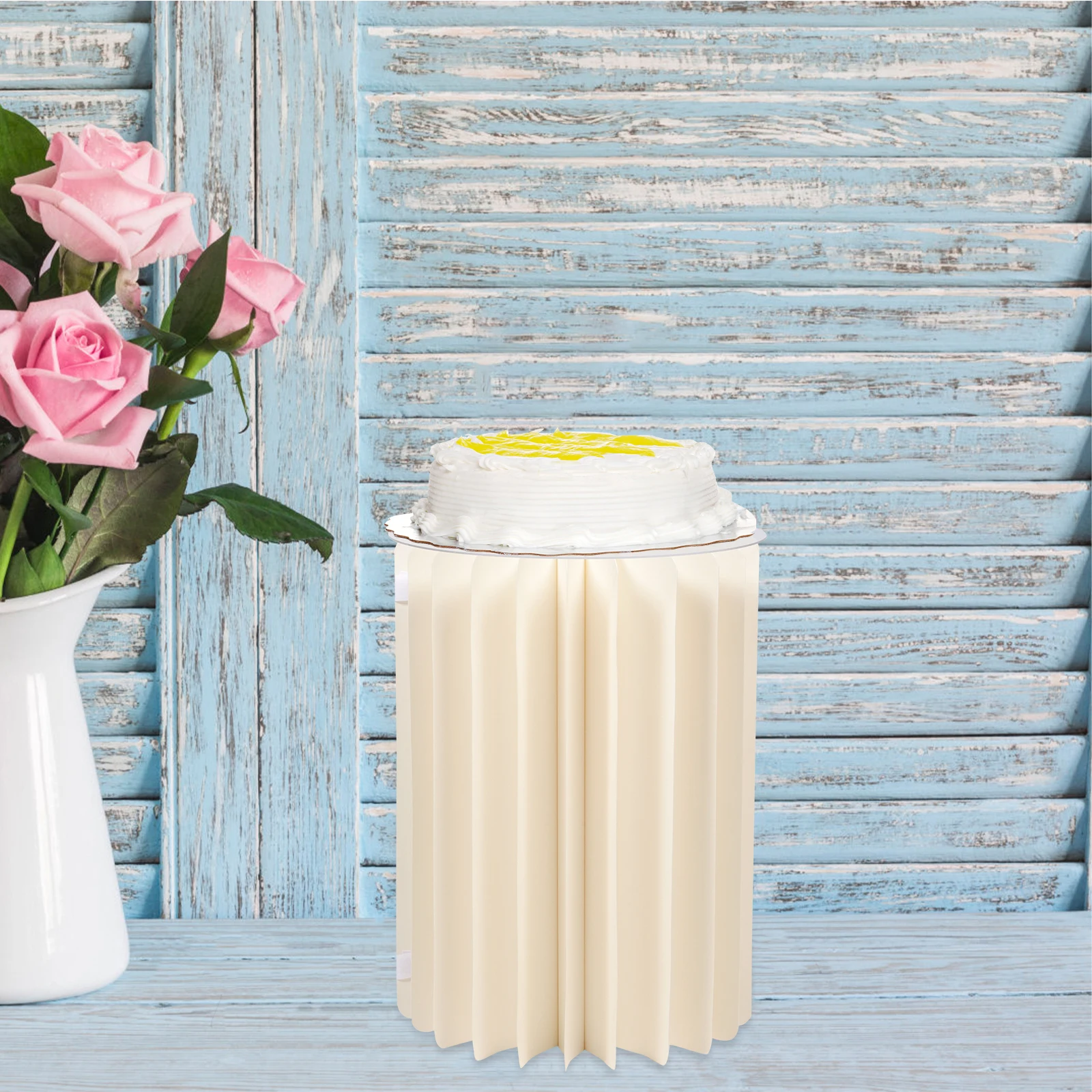 

1 set Folding Dessert Paper Column Cylinder Wedding Paper Pillar Stand Venue Props Lightweight Party Wedding Birthday