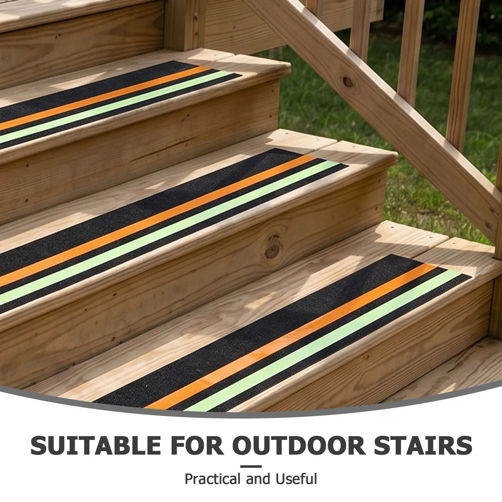 Non Slip Stair Tread Tape 5 Pack Reflective Glow in the Dark Adhesive Strips for Outdoor Steps Ramps Decks