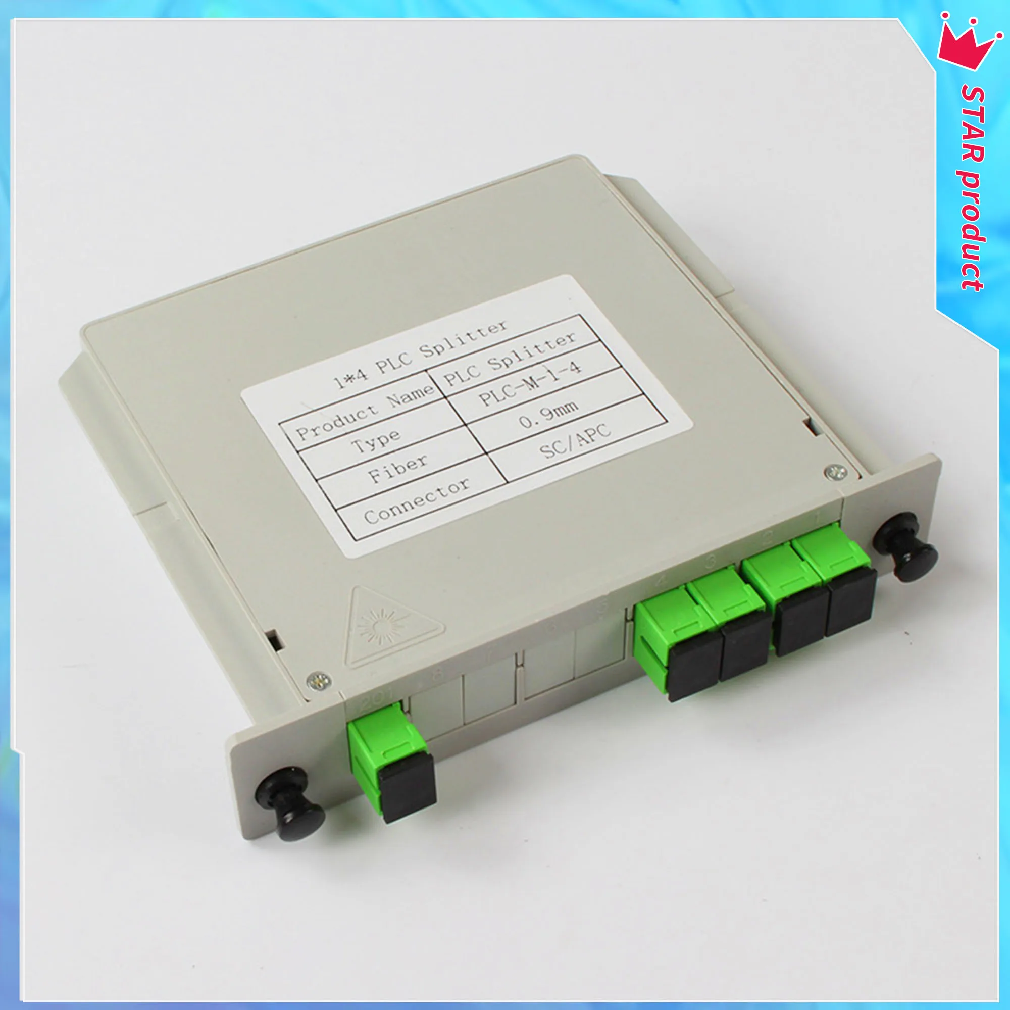 

Fiber Optic Splitter 1x4 Box FTTH SC APC PLC 1X4 Splitter Planar Waveguide Type Cassette 1x4 Box Plug-in Type Optical Splitter