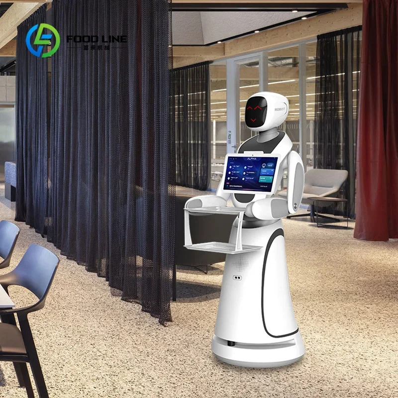 Customized Lidar Navigation Autonomous Food Delivery Robot Intelligent Service Robot with 13.3 Inch HD Screen for Smart Rest