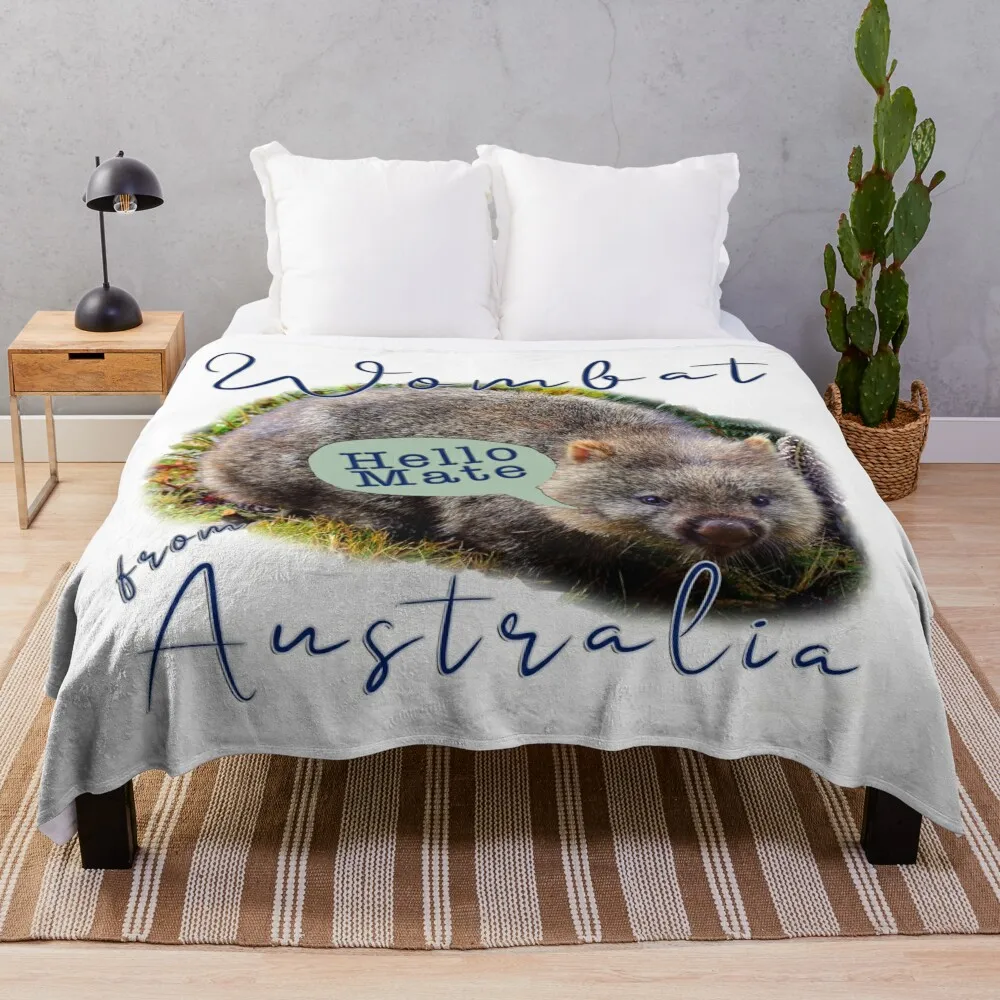 Hello Mate - Wombat Throw Blanket Decoratives Blankets For Sofas christmas decoration heavy to sleep Blankets