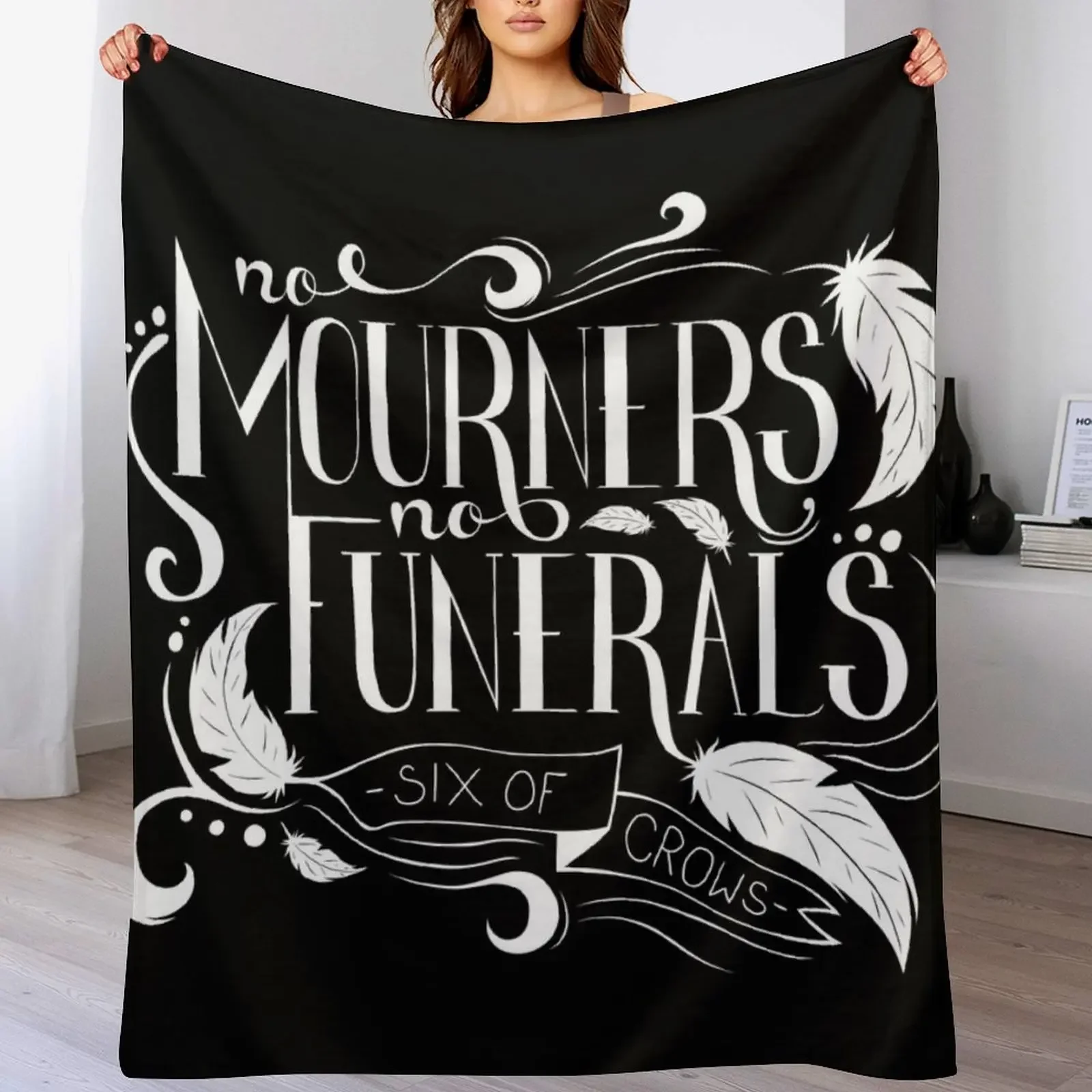 

No Mourners. No Funerals Typography Throw Blanket Baby Flannel Fabric Sofa manga Blankets