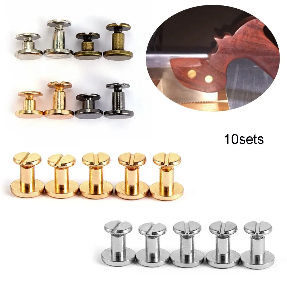 10sets Hats Crafts decoration nail Leather Craft Scrapbooking Nail Rivets Cloth Button screw Brass