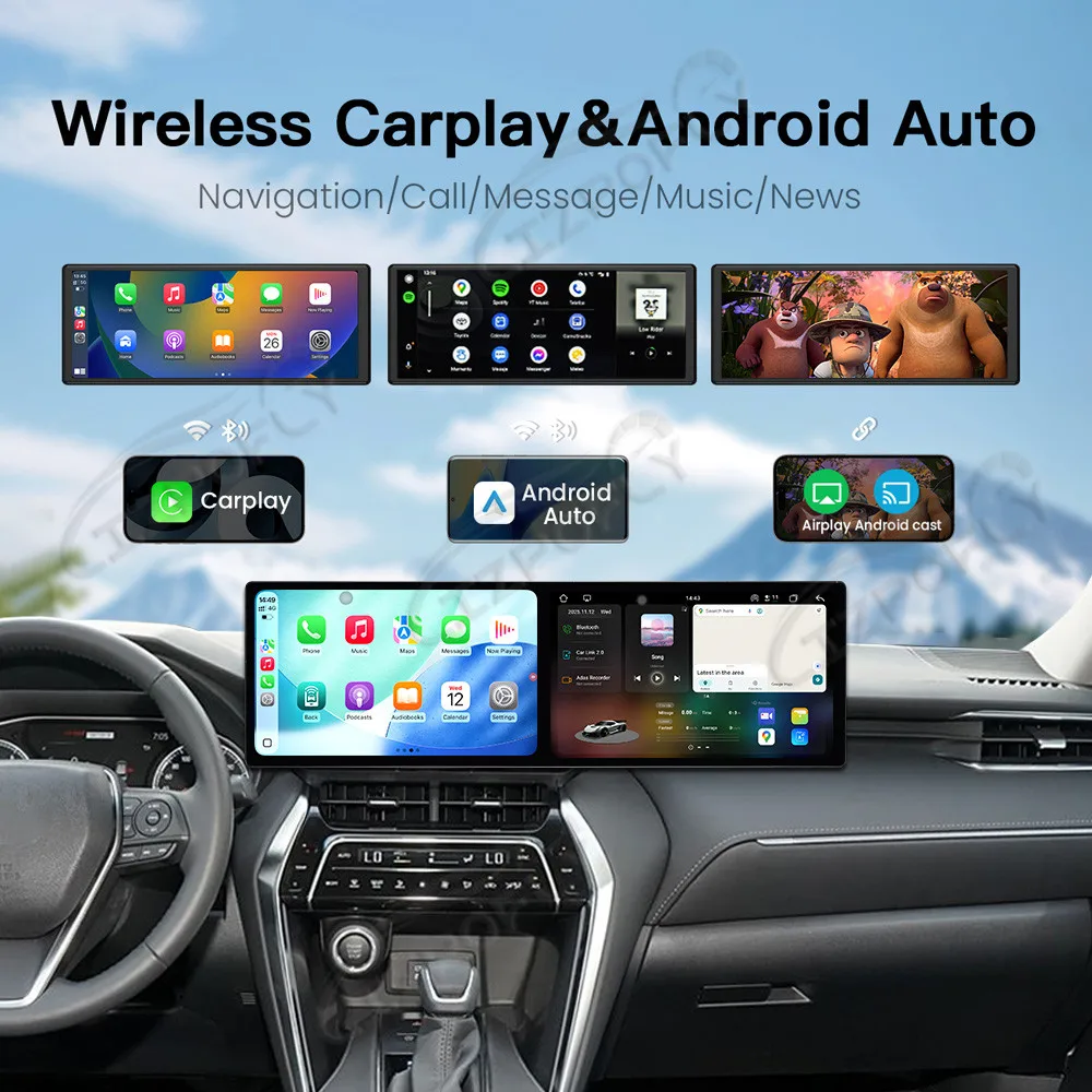 المزدوج 10.1 ''السيارات carplay أندرويد 15 لتويوتا لاماندو/فيسا 2022 راديو السيارة مشغل وسائط متعددة لتحديد المواقع ستيريو واي فاي رئيس وحدة