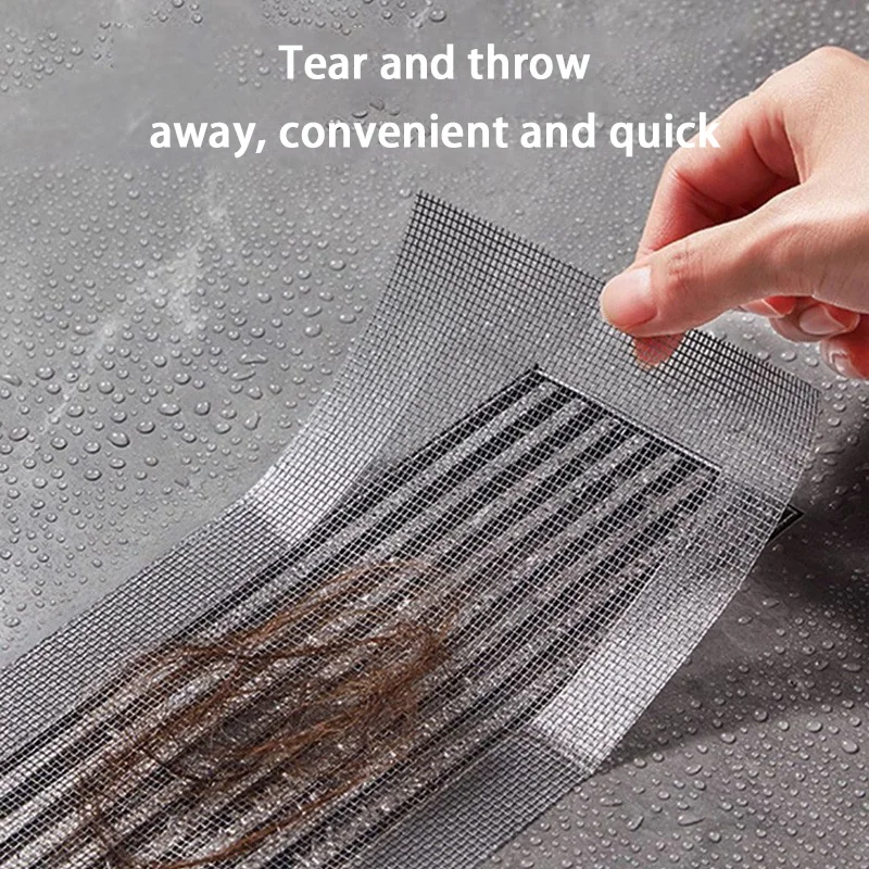 5~100m Cutable Shower Drain Hair Catcher Self-Adhesive Floor Drain Stickers Disposable Mesh Sink Strainer Filter For Bathroom