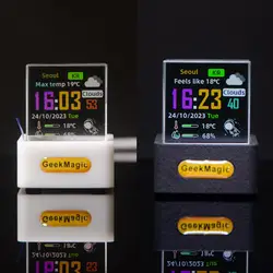 Car MINI Crystal Smart Companion WIFI Weather Station Clock Desktop Decoration DIY Cute GIF Animations Electronic Album Function