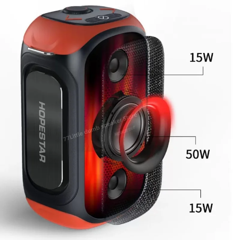 HOPESTAR  PARTY 300 80W high-power outdoor portable portable Bluetooth speaker RGB light karaoke subwoofer IPX5 waterproof
