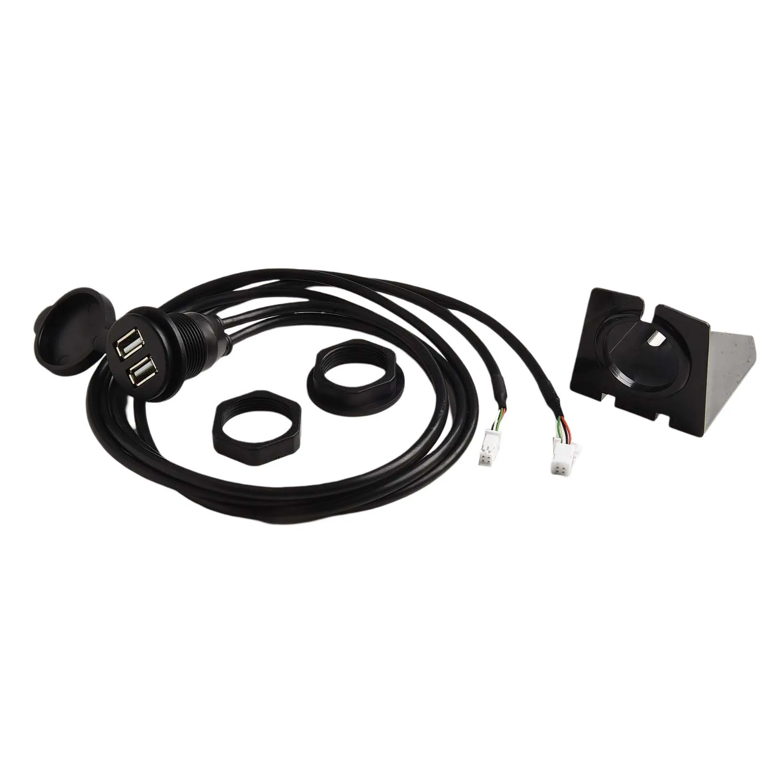 Flush Fit Dual USB Port for Automotive For Dashboards with 145cm Cable 4pin+6pin Connection Dependable Operation