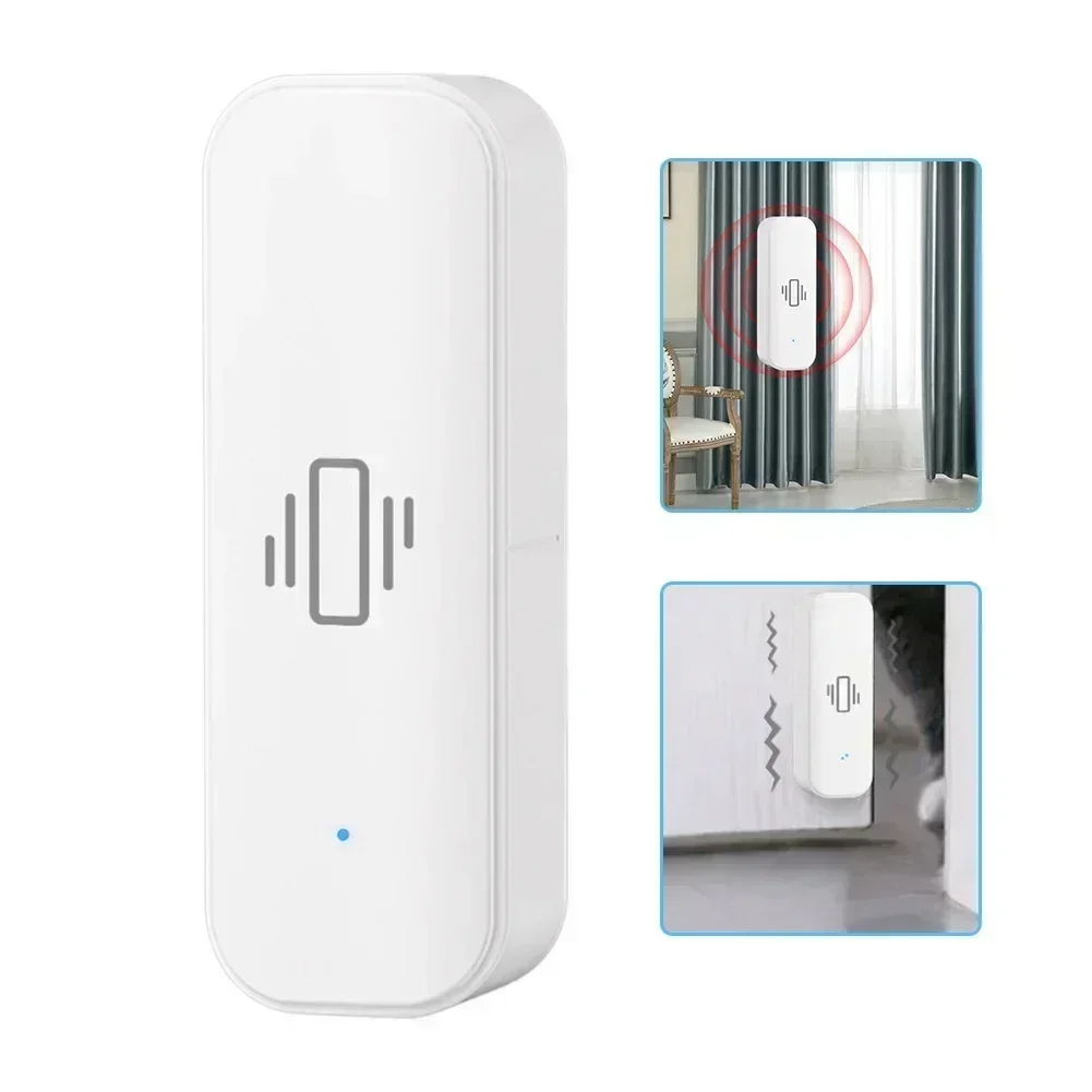 Para sensor de vibração zigbee para tuya sensor de vibração inteligente wifi alarme em tempo real app monitor remoto em tempo real