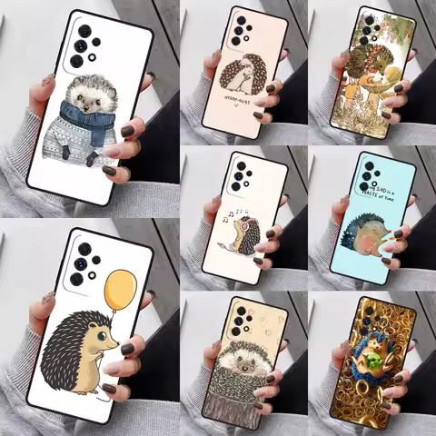 Hedgehog Phone Case For Samsung Galaxy S23 S21 S20 FE S24 S22 Ultra Note20 S10 S9 S8 Plus A40 A52 A12 A13 A53