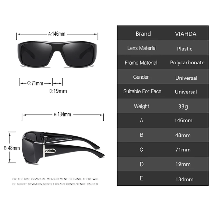 VIAHDA Polarized Glasses Men Women Sunglasses Fishing Camping Hiking Glasses Driving Eyewear Outdoor Sports Goggles UV400