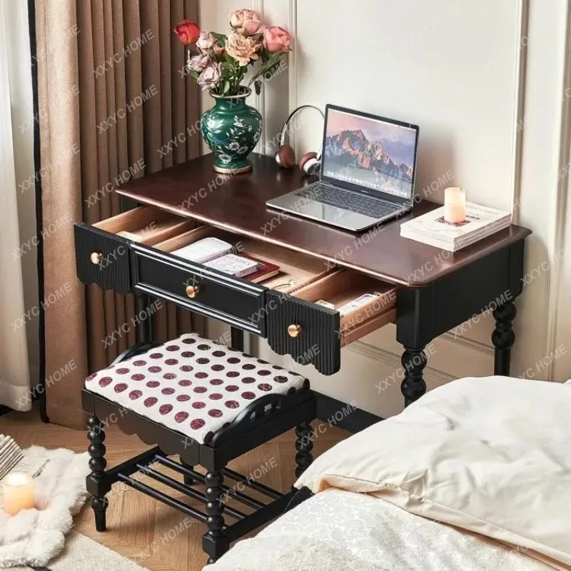 

M Solid wood desk, home bedroom, with drawer dressing table, integrated office and study desk