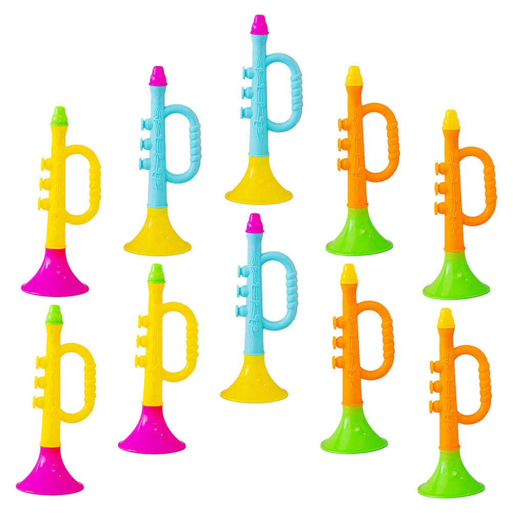 12 Pcs Trumpet Toy Horn Noise Maker Funny Musical Instrument Blow Air Football Plastic Soccer Cheer Toys Child Outdoor Makers