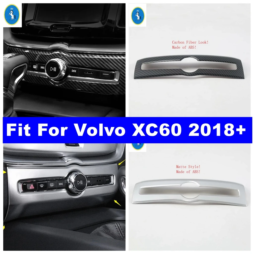 

Matte / Carbon Fiber Look Auto Central Control Air Conditioning Button Frame Accessories Cover Trim For Volvo XC60 2018 - 2024