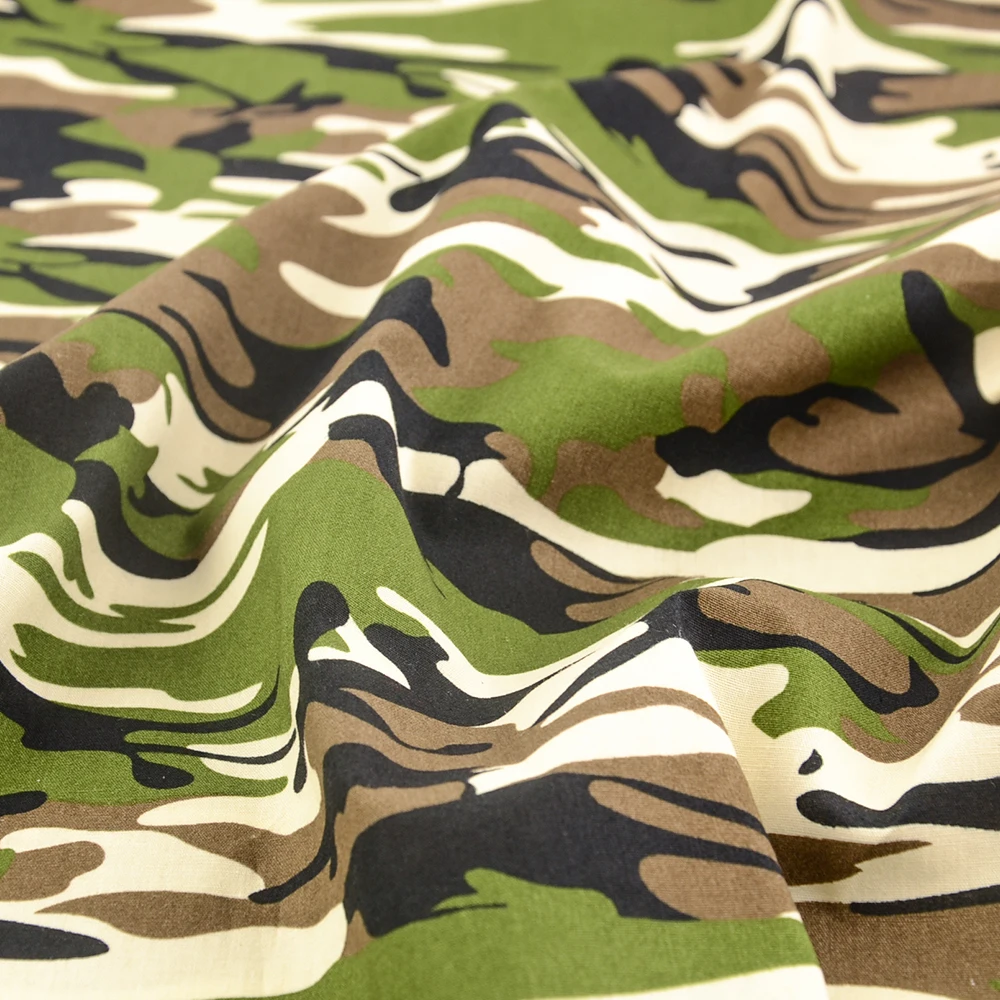 Camouflage Poplin Cotton Cloth Printed Quilt Canvas Fabrics For Bags Sewing Apparel Accessories Dress Needlework Per Meter Yards