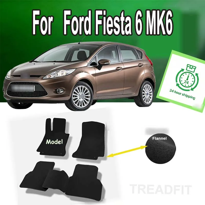

Нейлоновые замшевые автомобильные коврики для Ford Fiesta 6 MK6 2009~2017 2010 2011 2012 2013, накладки на пол, покрытие для ковров