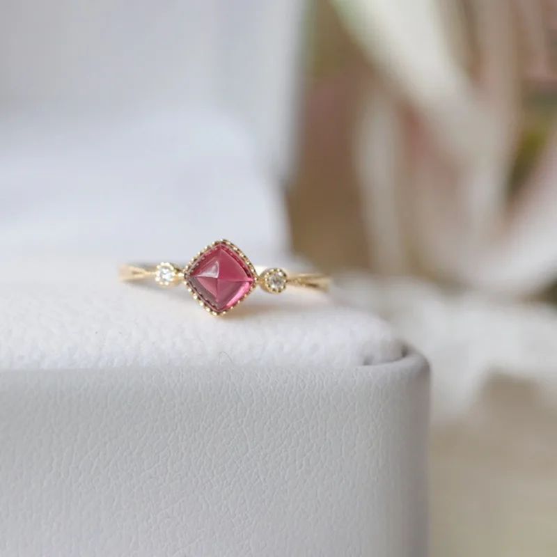 

Геометрическое кольцо из стерлингового серебра 925 пробы, позолоченные ручные украшения, женское кольцо с конфетным порошком в форме сердца милой девушки