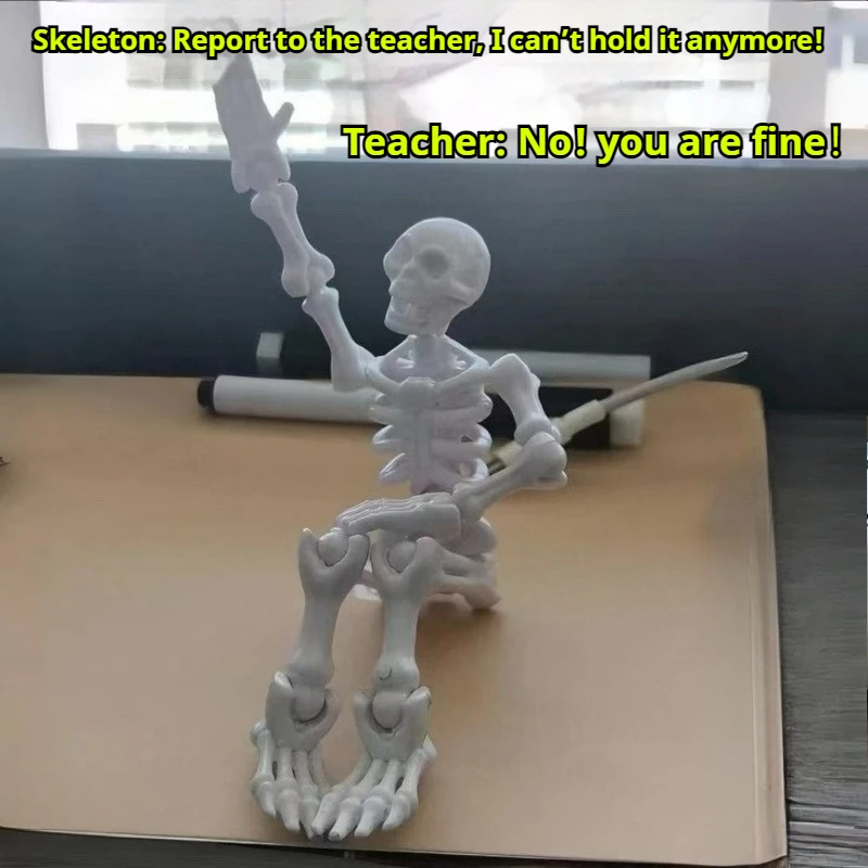 

13cm Articulated Multi-Joint Skeleton Figure Creative Ornament DIY Puzzle Toy Stress Relief Assembleable Decor Fidget Craft Gift