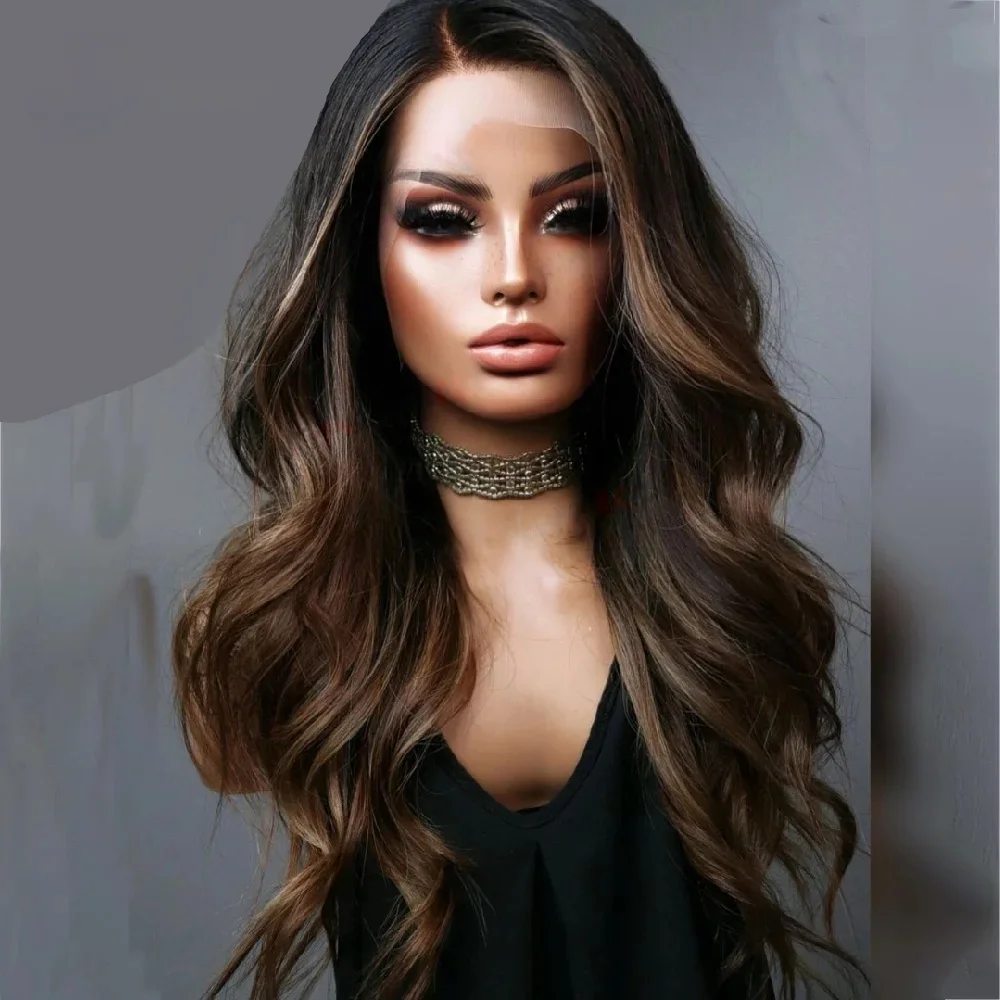 

Highlight Brown Glueless Soft Long body wave 5x5 Silk Base Jewish Human Hair With BabyHair HD Lace European Hair Preplucked