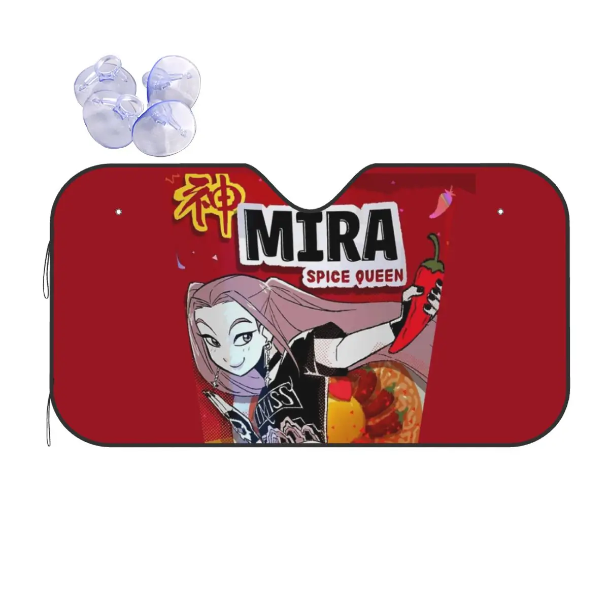 

Mira Spice Queen Ramyeon Ramen Складной солнцезащитный козырек на лобовое стекло 70x130 см KPop Охотники на демонов Алюминиевая фольга Солнцезащитный козырек Автомобильные чехлы