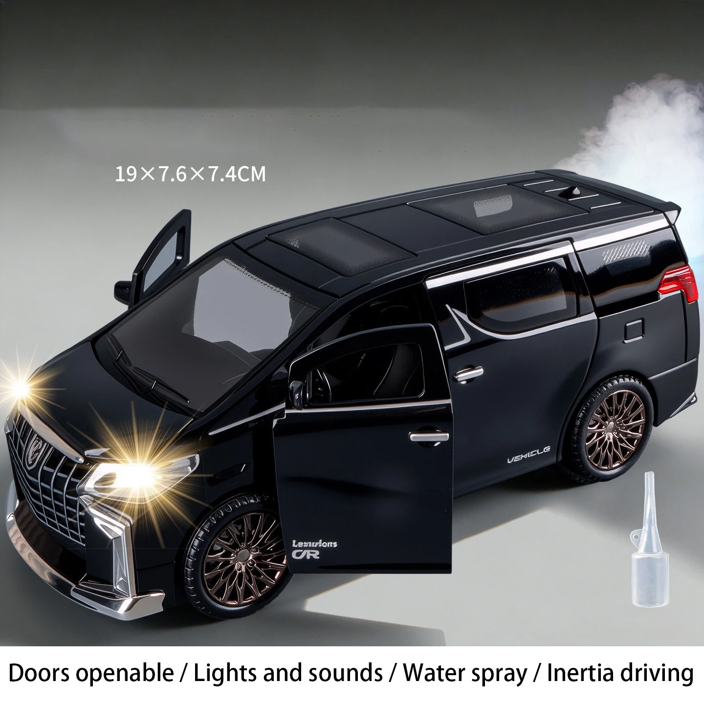 子供用電動スプレー玩具車 シミュレーションビジネスカー 多機能 音と光付き 慣性走行玩具 合金ダイキャストカー