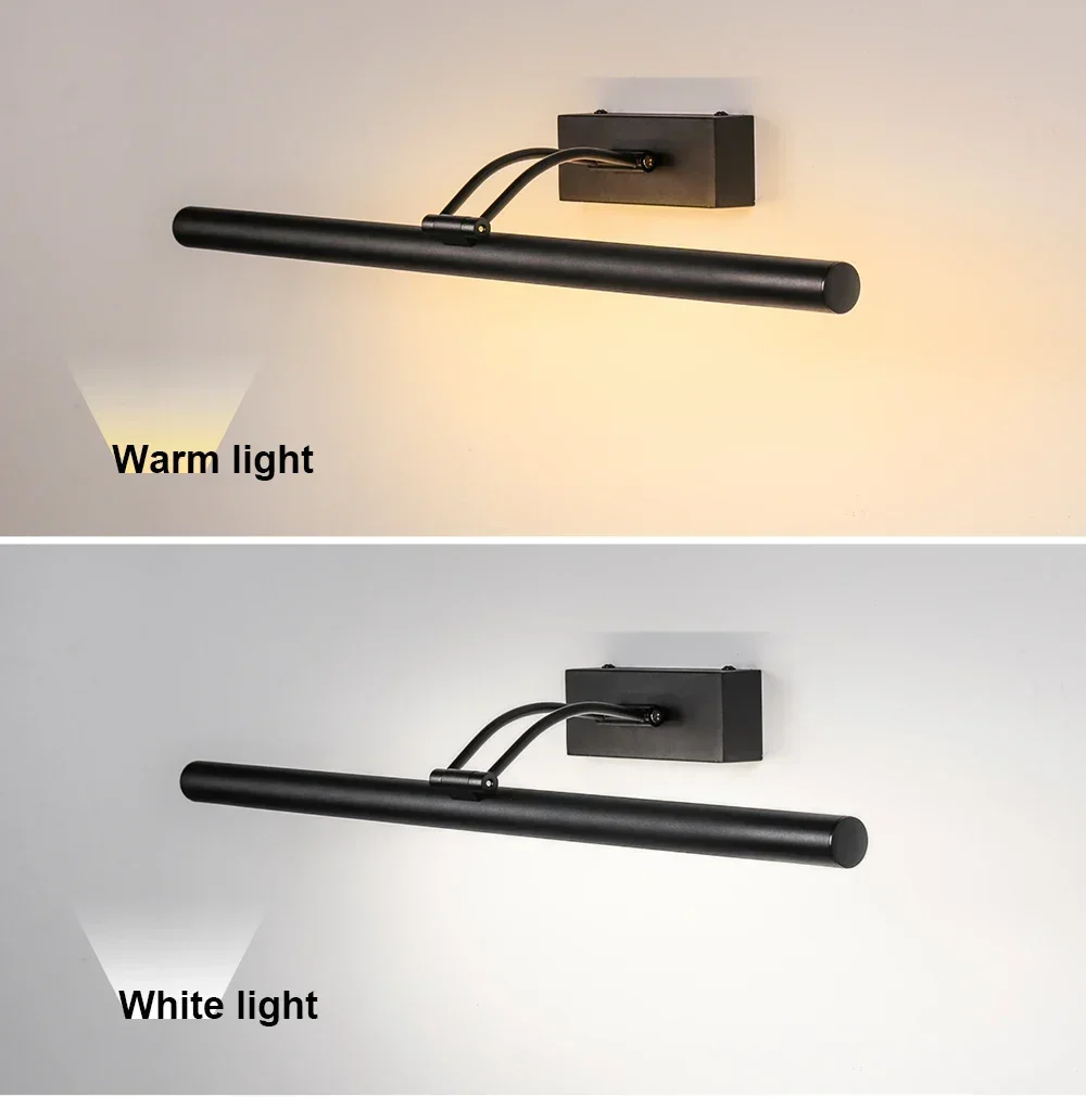 

Modern LED Wall Lamp 8W 30cm AC90-260V Black Copper Bathroom Mirror Sconce Light Fixture Mounted