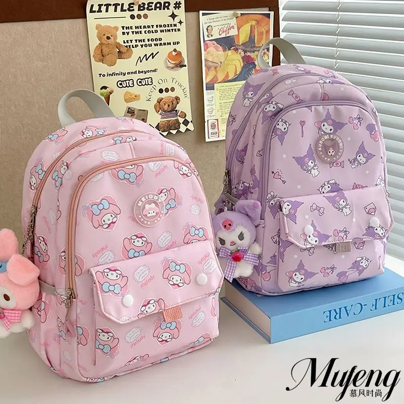 

Kawaii Sanrio Kuromi Backpack My Melody Cinnamoroll Pochacco Bag Girl Heart Cartoon Cute Schoolbag Comfortable Tide Gift for Kid