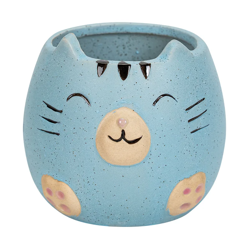 

Cartoon Animal Succulent Flowerpot Amazon Gardening Foreign Trade Cute Cat Combination Ceramic Mini Potted Plant