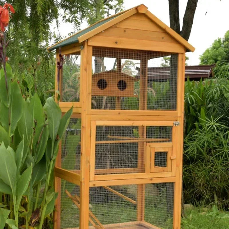 Modern Parrot Bird Cage Wooden Large Outdoor Passaros Bird House Feeder Canarios Maisons Petits Animau Pet Furniture