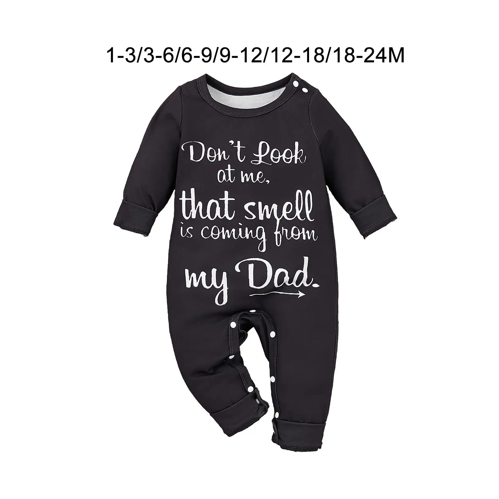 Long Sleeve Baby Bodysuit Lovely Breathable Funny Letter Print Boys Jumpsuit for Playwear Casual Photograph Props Party Holiday