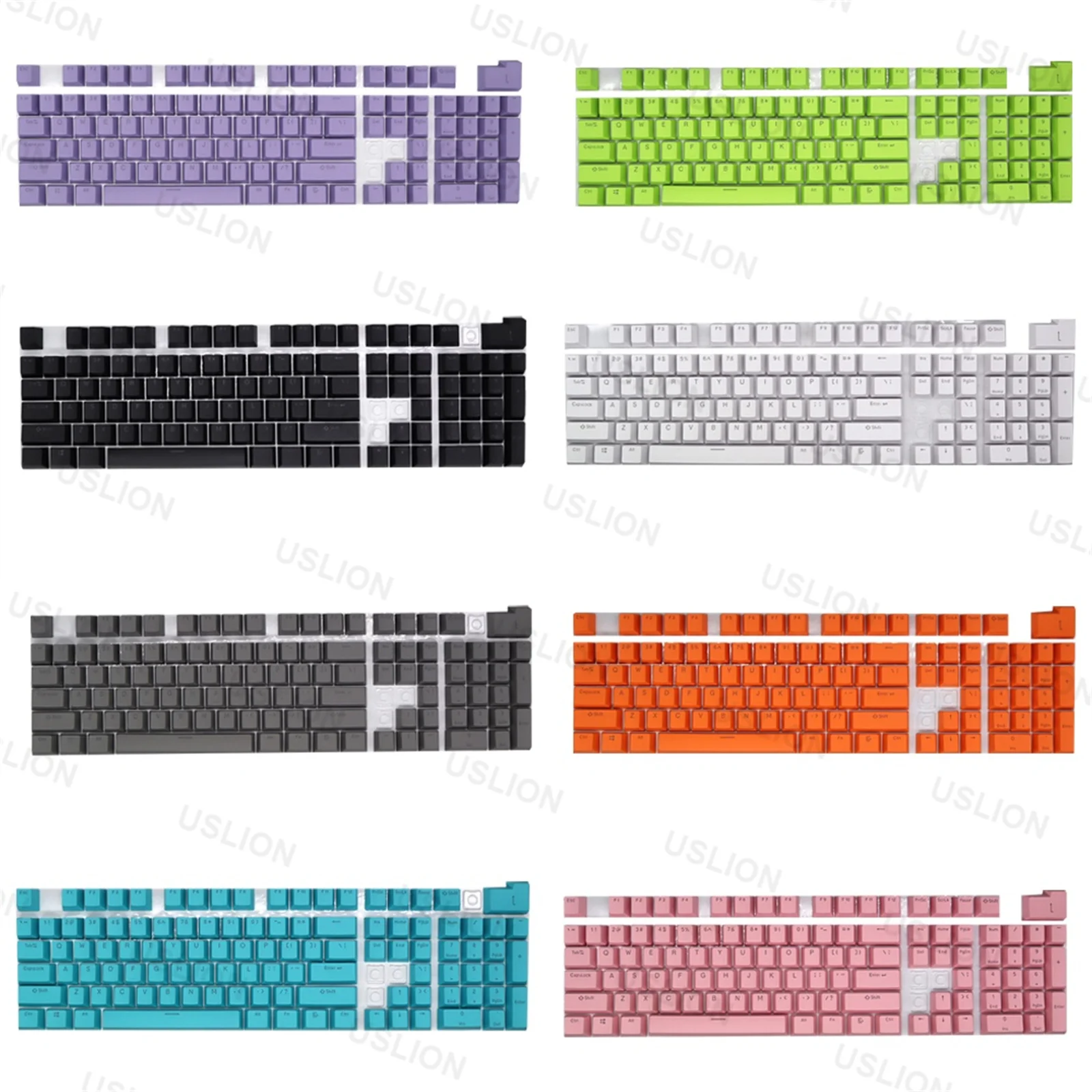 125 Keys Simple Color Backlight ABS Keycaps OEM Profile Layout RGB Backlit Keys Caps For MX Switches Mechanical Keyboard Keycaps