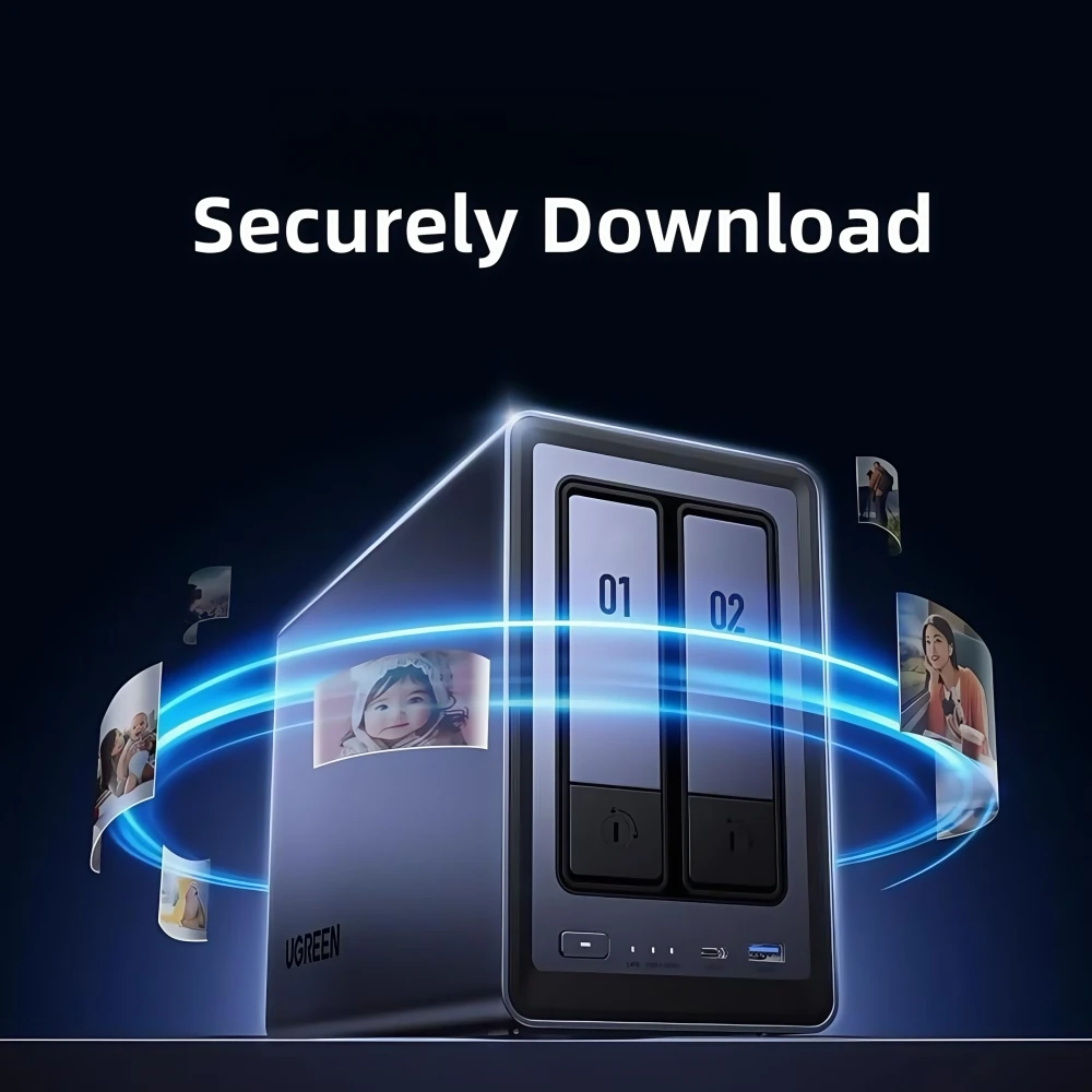 Metal Case 2 Bay SATA HDD SSD  N100 Quad Core 8GB DDR5 RAM 2.5GbE RJ45 HD Type C Home Cloud NAS - Image 6