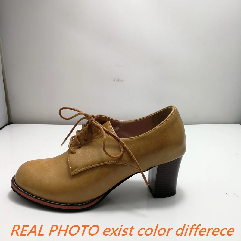 

REAVE CAT 2025 Весенние женские туфли-лодочки с круглым носком на массивном каблуке 6,5 см со шнуровкой и ремешком, большой размер 42 43 44 US12 Sweet Shoes Зеленый Черный