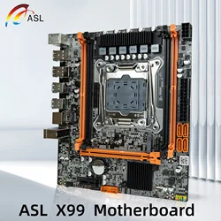 ASL X99 LGA 2011-3 Motherboard Support Intel Xeon E5 V3 V4 Family CPU Processor SATA/NVME M.2 Slot DDR4 8GB 2400MHz 1.2V RAM