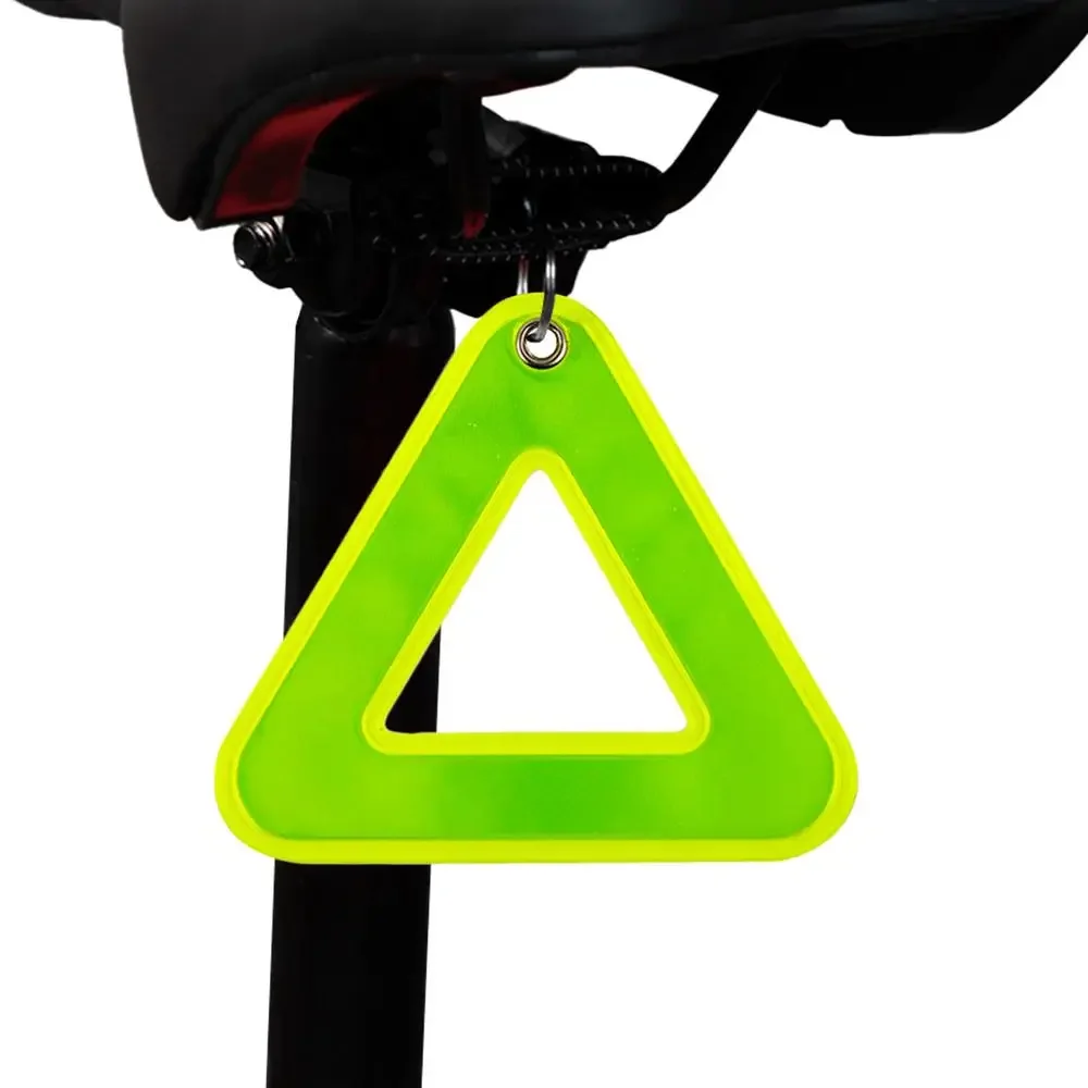 1 Stück Reflektierende Dreieckige Schilder Sicherheitswarnung für Fahrrad Hängeschild mit Elastischem Kabel Nachts Sichtbare Fahrsicherheit – Detail 7