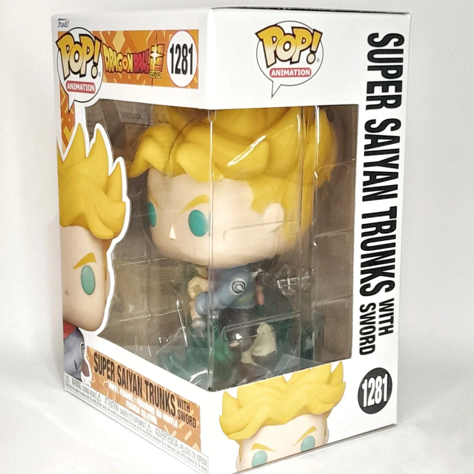 Bañadores súper Saiyan con espada # 1281 Dragon Ball Super Anime figura FUNKO POP coleccionable edición limitada estatuilla juguete para regalo