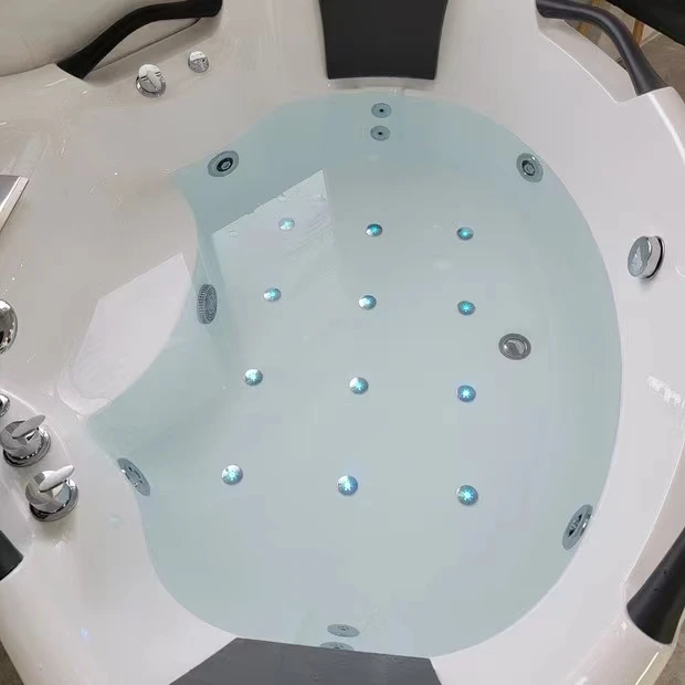 Acrylic Spa Bathtubs Indoor Black Faucet Whirlpool Spa Jacuzzis Built In Bath Jakuzzi Anime Bathslt WaterbathCorner 2 People Tub