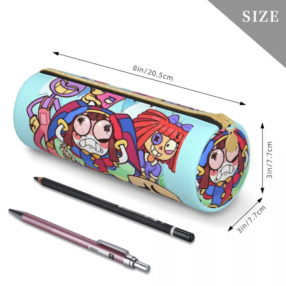 The Amazing Digital Circus Pencil Case, caixa de couro para estudantes, Tadc Pompom Pomni Júnior, Pen Holder Bags, grande capacidade, estudantes