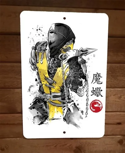 The Mortal Scorpion  Metal Wall Sign Poster Video Game Kombat Art