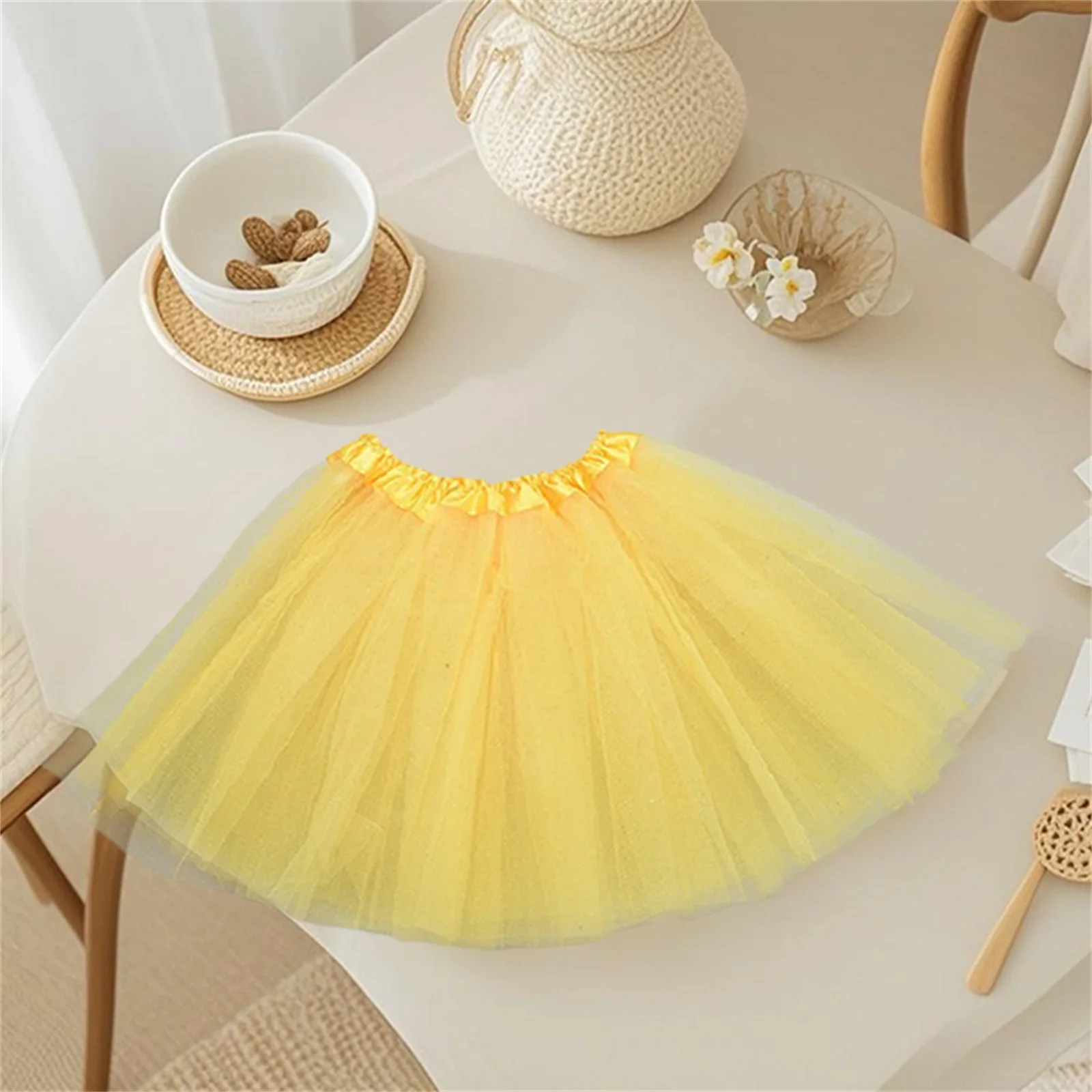 Mädchen Huhn Kostüm A-Linie Tüllrock Haarband Handschuhe Bowtie Hahn Cosplay Kleidung für Halloween