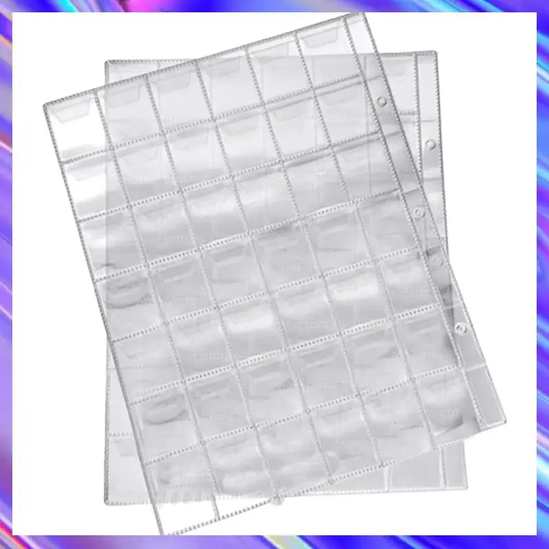 

50 PCS 42 Pockets Clear Coin Holders Folder Sheets Storage Cash Money Collection Album Creative PVC Albums Collecting