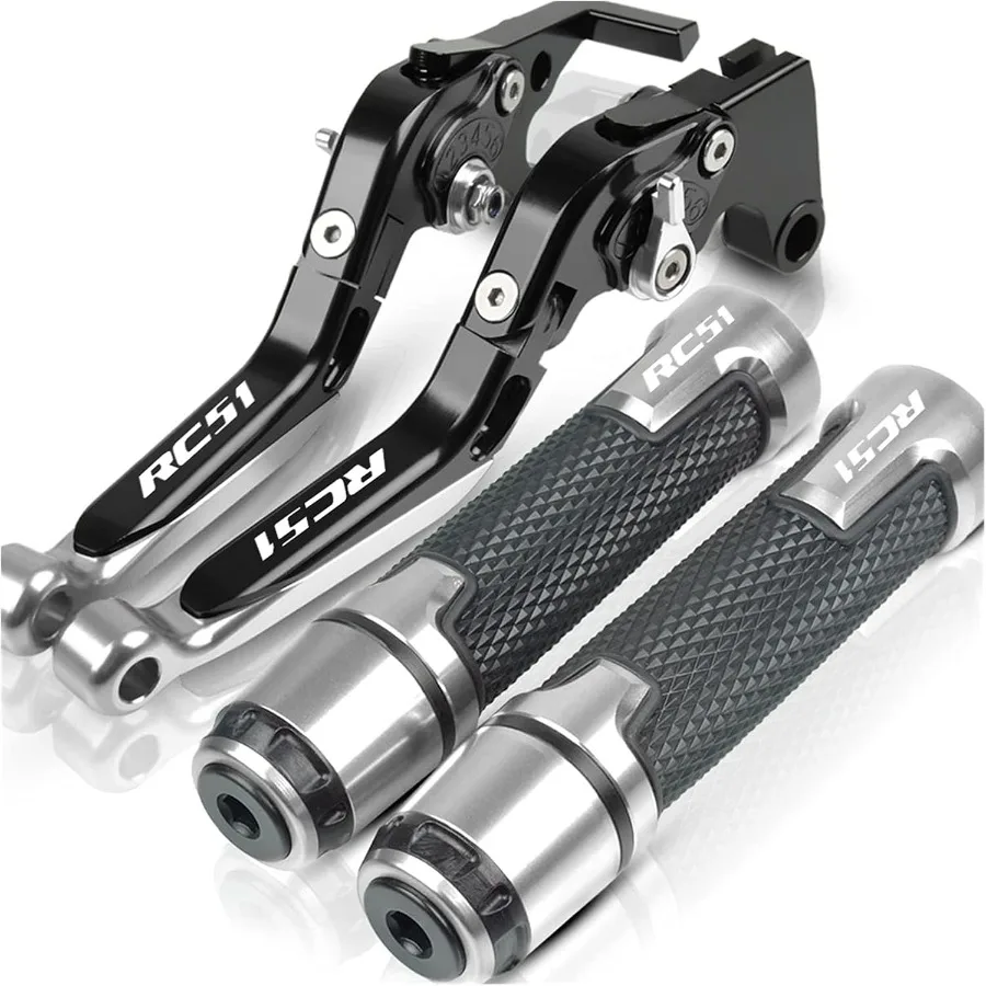 

Adjustable Folding Extendable Motorcycle CNC Accessories with Logo Brake Clutch Levers Handlebar Hand Grips Ends for Honda RC51