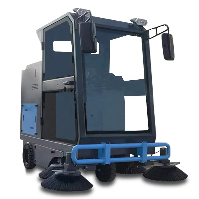 Electric Road Sweepers SJ1900 Floor Sweepers Cleaning Machines Industrial Sweepers With Fog Cannon Function